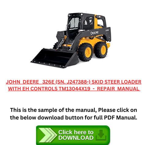 john deere 326e skid steer manual|john deere 326e for sale.